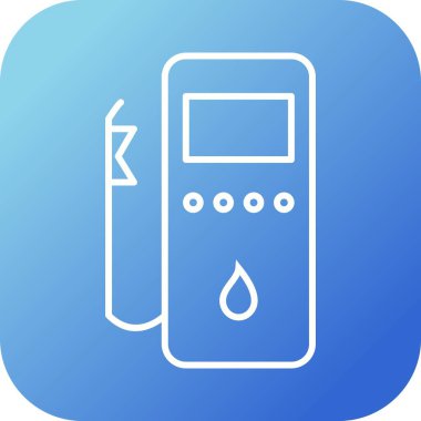 Benzersiz Benzin İstasyonu Vektör Hattı Simgesi