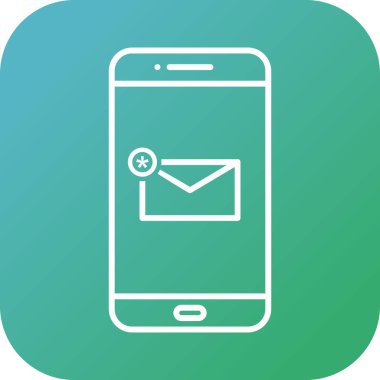 Eşsiz Yeni İletiler Vektör Satır Simgesi