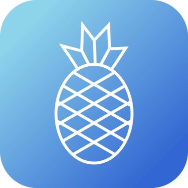 Eşsiz Ananas Vektör Satır Simgesi
