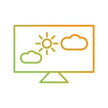 Haber Vektörü Satırı Simgesinde Eşsiz Hava Durumu