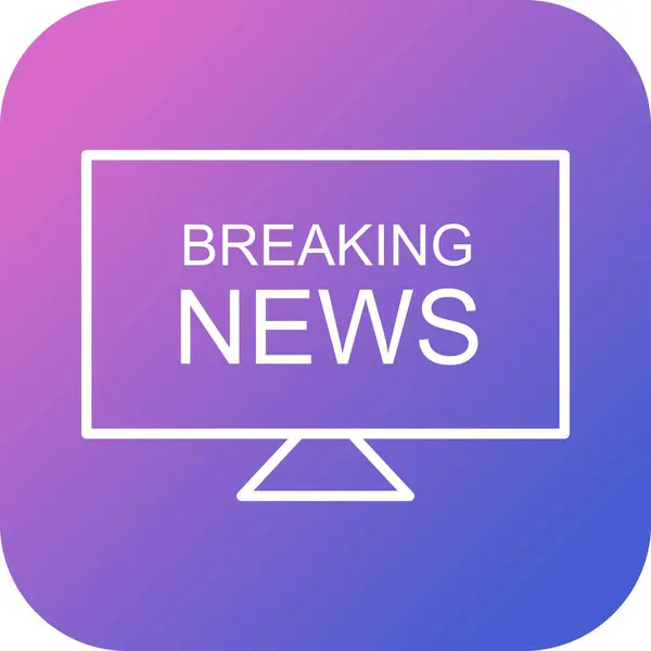 Unik Breaking News Vector Line Ikonen — Stock vektor