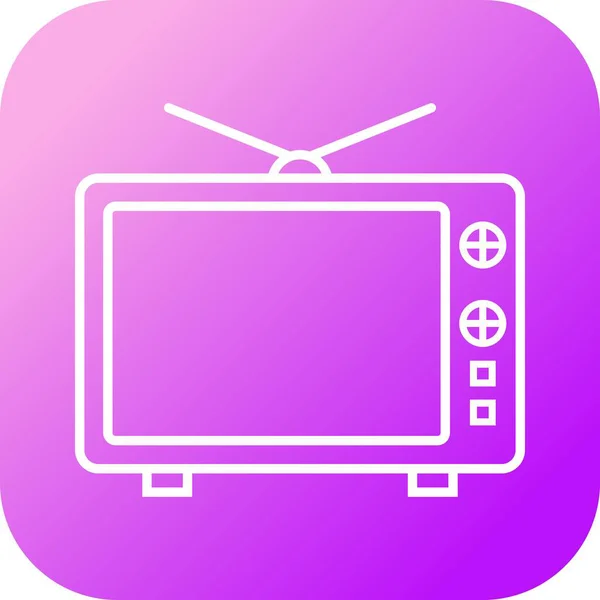 ユニークなテレビラインベクトルアイコン — ストックベクタ