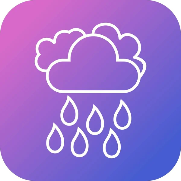 Unique Cloudy Weather Line Vector Icon — Stock Vector