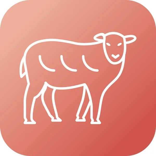 Icona Della Linea Vettoriale Unica Delle Pecore — Vettoriale Stock