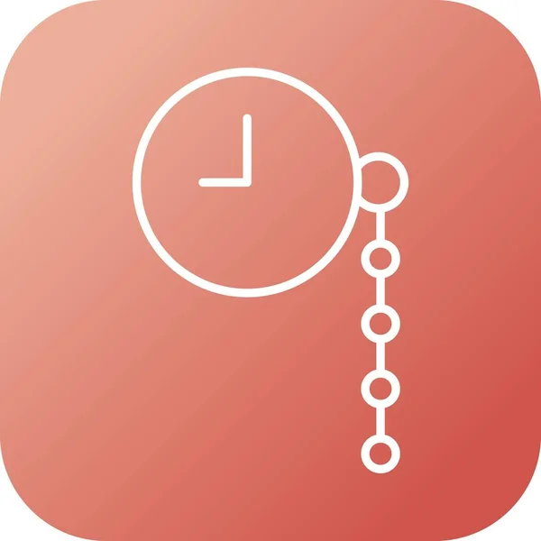 Reloj Bolsillo Único Vector Line Icon — Vector de stock