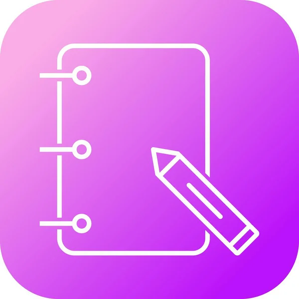 Unique Papers Pencil Vector Line Icon - Stok Vektor