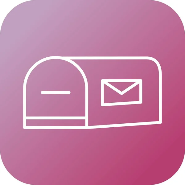 Unique Letterbox Vector Line Icon — Stock Vector