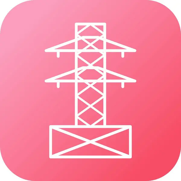 Icono Línea Vectorial Torre Electricidad Única — Vector de stock