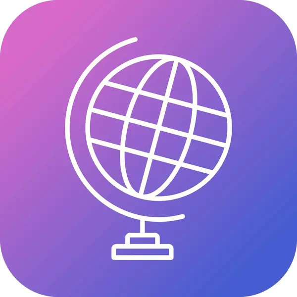 Icône Ligne Vectorielle Globe Unique — Image vectorielle
