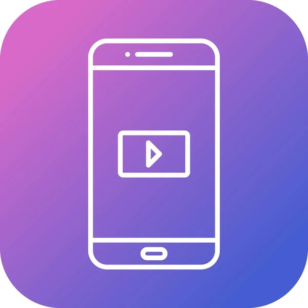 Einzigartiges Video App Vector Line Icon — Stockvektor