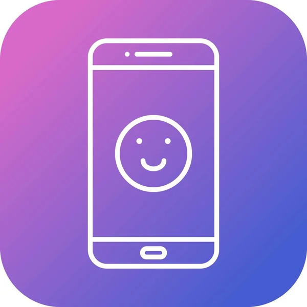 Einzigartiges Happy Face Vector Line Icon — Stockvektor