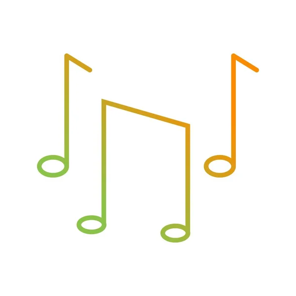 Notas Musicais Únicas Vector Line Icon — Vetor de Stock