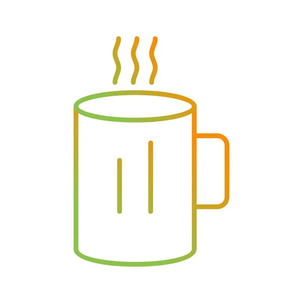 Icono Línea Vectores Café Caliente Único — Vector de stock