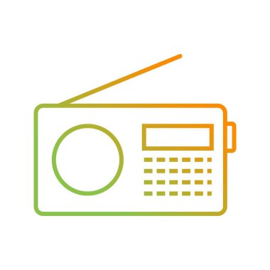 Benzersiz Radyo Set Vektör Satır Simgesi