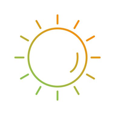 Eşsiz Güneş Vektör Çizgisi Simgesi