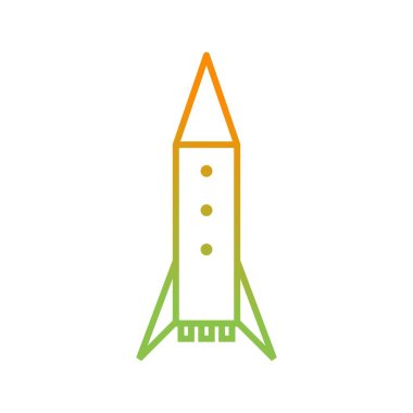 Eşsiz Uzay Roket Vektör Satırı Simgesi