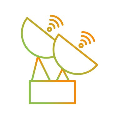 Eşsiz İki Uydu Vektör Satırı Simgesi