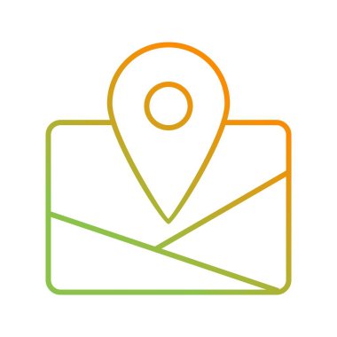 Eşsiz Harita Vektör Satır Simgesi