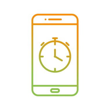 Eşsiz Saat Uygulama Vektör Satır Simgesi