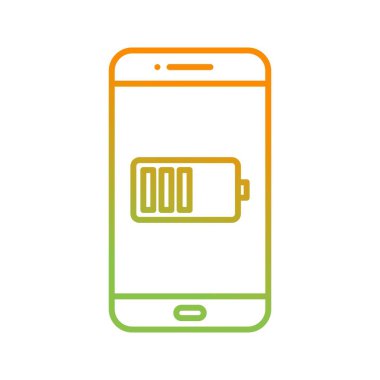 Benzersiz Batarya Göstergesi Vektör Satır Simgesi