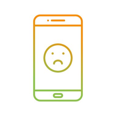 Eşsiz Üzgün Yüz Vektör Satır Simgesi