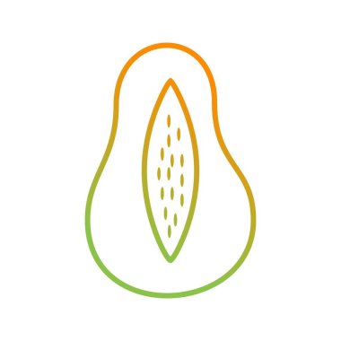 Eşsiz Papaya Vektör Satır Simgesi