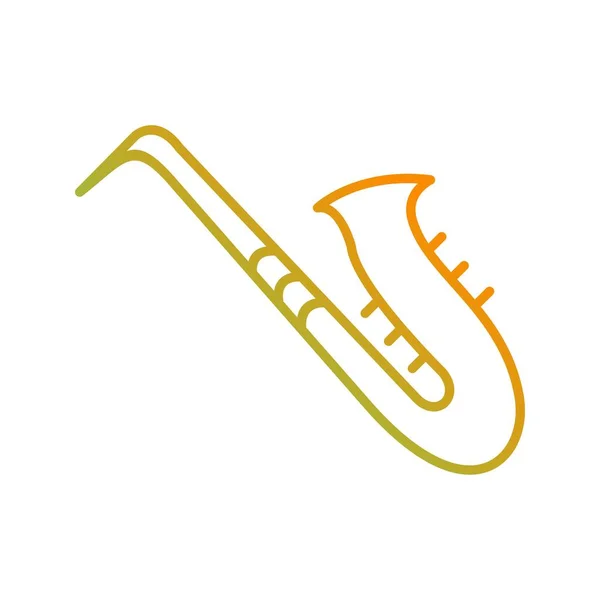 Icono Único Línea Vectorial Saxofónica — Vector de stock