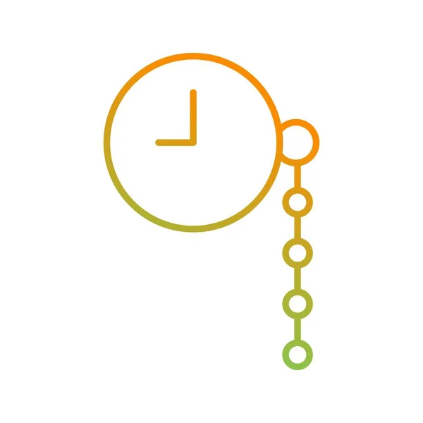 Único Relógio Bolso Vector Line Icon —  Vetores de Stock