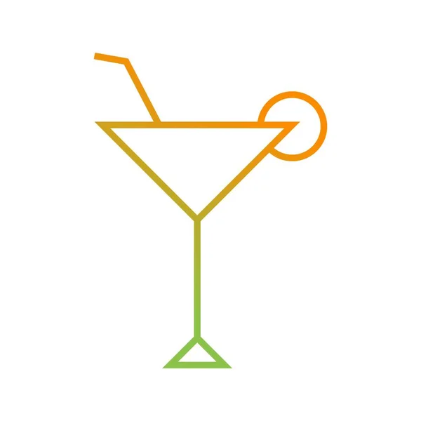 Unique Cocktail Glass Vector Line Icon — Stock Vector