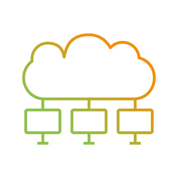 Icône Ligne Vectorielle Cloud Computing Unique — Image vectorielle