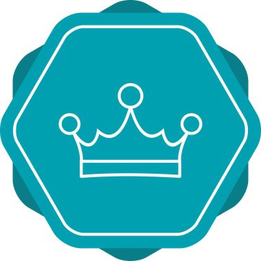 Eşsiz Kral Crown Vektör Satır Simgesi