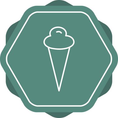 Eşsiz Icecream Koni Vektör Satır Simgesi