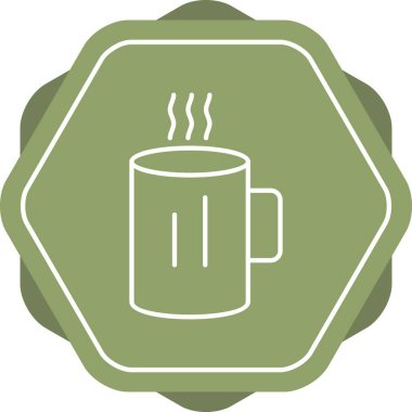 Eşsiz Sıcak Kahve Vektör Hattı Simgesi