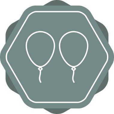 Eşsiz balonlar Vektör Satır Simgesi