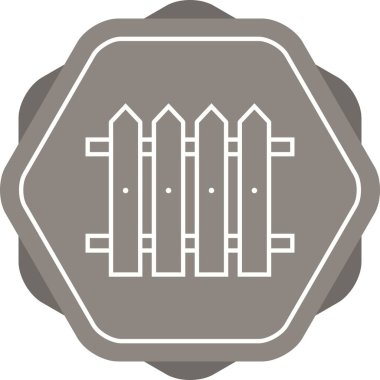 Eşsiz Çit Çizgisi Vektör Simgesi