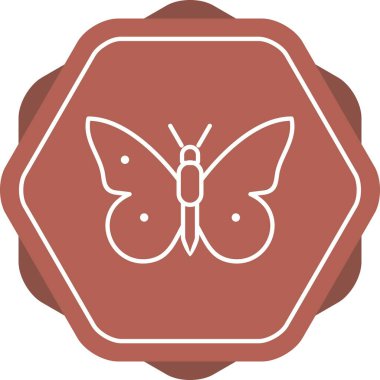 Eşsiz Kelebek Çizgisi Vektör Simgesi