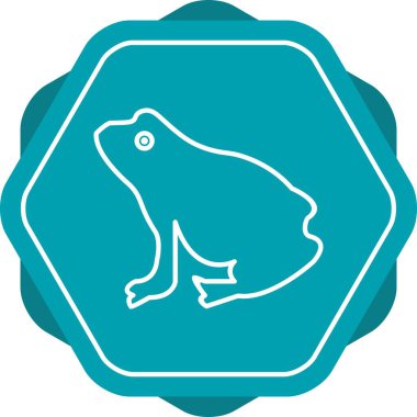 Eşsiz Kurbağa Vektör Satırı Simgesi