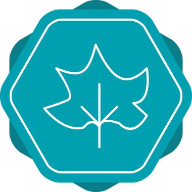 Benzersiz Yaprak Vektör Satırı Simgesi