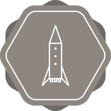 Eşsiz Uzay Roket Vektör Satırı Simgesi