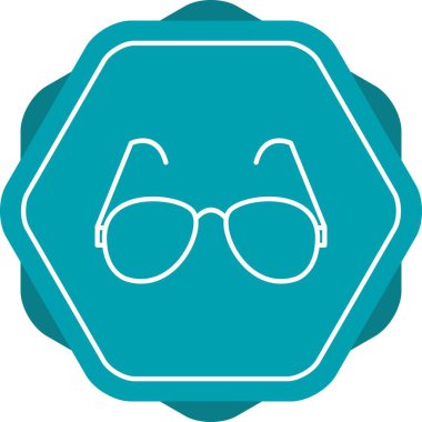 Eşsiz Okuma Gözlüğü Vektör Satırı Simgesi