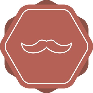 Benzersiz Bıyık Vektör Satır Simgesi