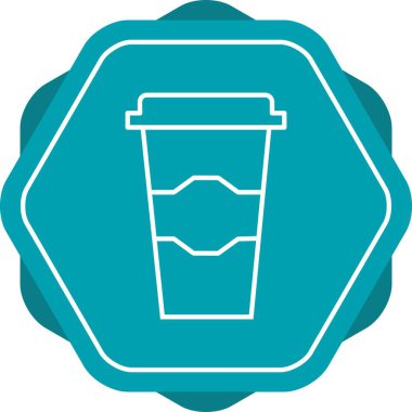 Benzersiz Kahve Camı Vektör Hattı Simgesi