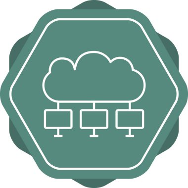 Eşsiz Bulut Hesaplama Vektör Satırı Simgesi