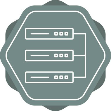 Eşsiz Veri Merkezi Vektör Satır Simgesi