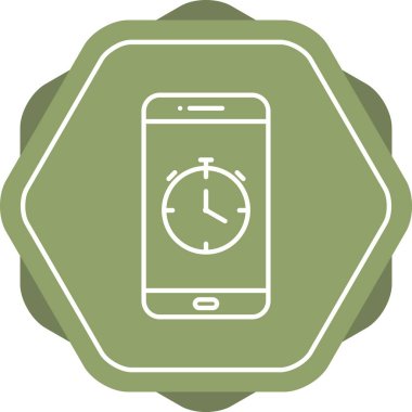 Eşsiz Saat Uygulama Vektör Satır Simgesi