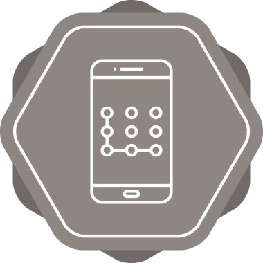 Benzersiz Desen Kilit Vektör Satır Simgesi