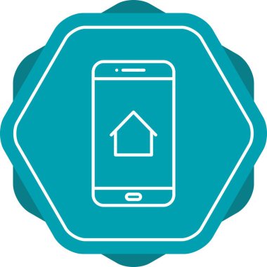 Eşsiz Ev Ekran Vektör Satırı Simgesi