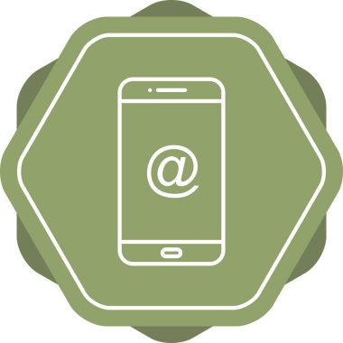 Eşsiz E-posta Adres Vektör Satır Simgesi