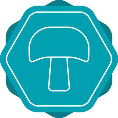 Benzersiz Mantar Vektör Satır Simgesi