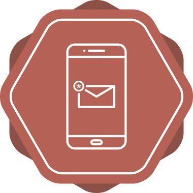 Eşsiz Yeni İletiler Vektör Satır Simgesi